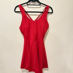 Fabletics NWOT Red athletic Dress size Large built in shorts